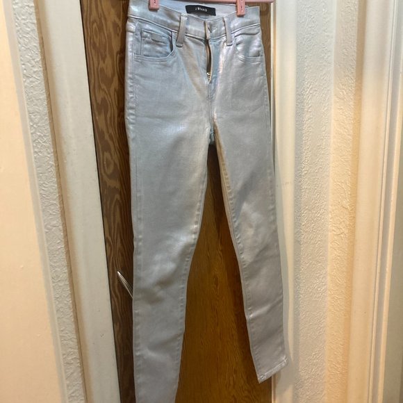 J Brand Iridescent Silverspoon Skinny Jeans Size 24 - Picture 2 of 9